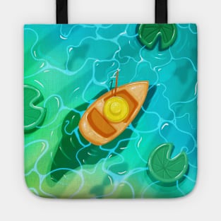 fisherman on a boat Tote