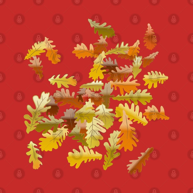 Oak leaves in autumn by Slownessi