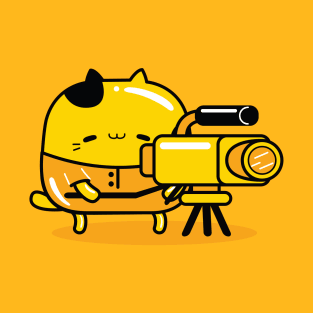 yellow cat cameramen profession T-Shirt