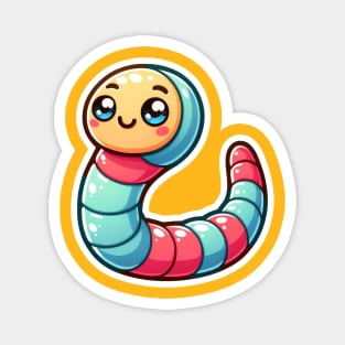 Kawaii Worm Critter Cove Cute Animal A Splash of Forest Frolics and Underwater Whimsy! Magnet