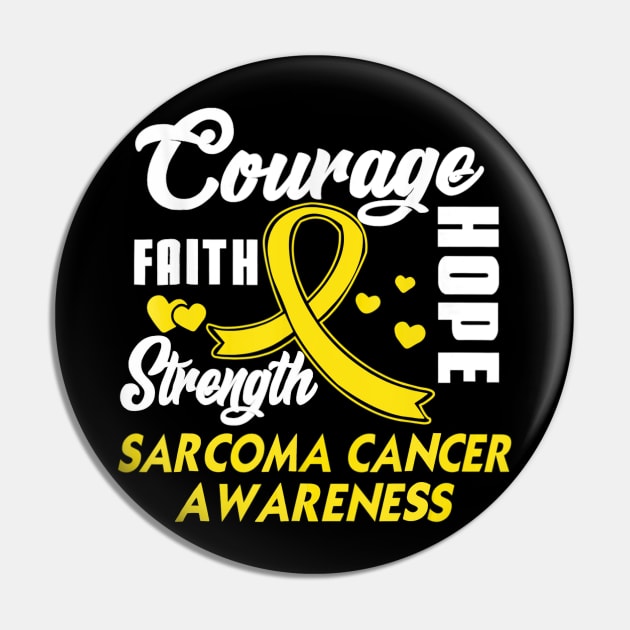 Sarcoma Cancer Tshirt Wear Yellow Ribbon Support Gifts Pin by ChristianCrecenzio