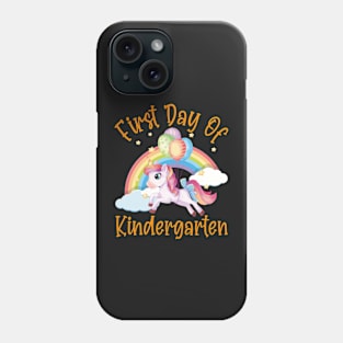 Nice Unicorn and Rainbow | First Day of Kindergarten Phone Case