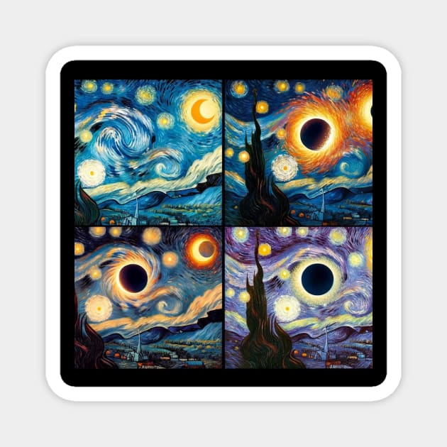 Eclipse Shirt 2024 Eclipse Tshirt Van Gogh Eclipse Shirt April 8 2024 Tee Eclipse 2024 Funny Astronomy Gift Solar Eclipse Magnet by HoosierDaddy