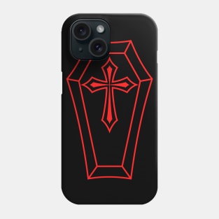 Gothic coffin with cross Phone Case