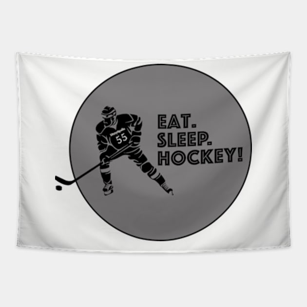 Eat. Sleep. Hockey! Tapestry by DizzySpells Designs