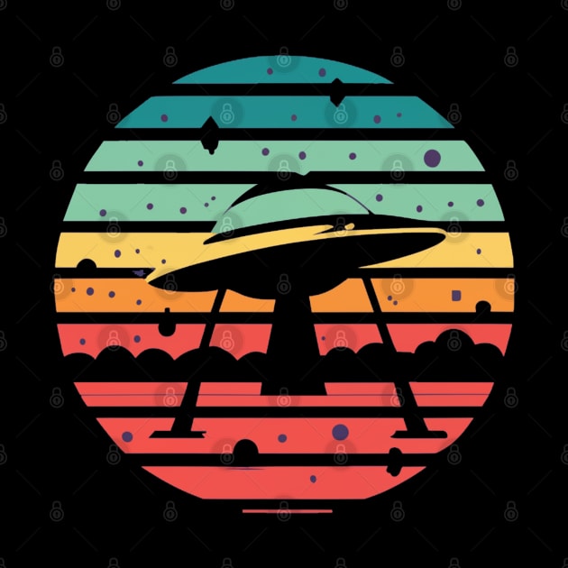 Vintage UFO Retro Alien Design by AltrusianGrace