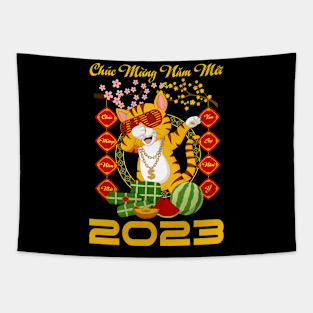 Chuc Mung Nam Moi Happy Vietnamese Traditional New Year 2023 Tapestry