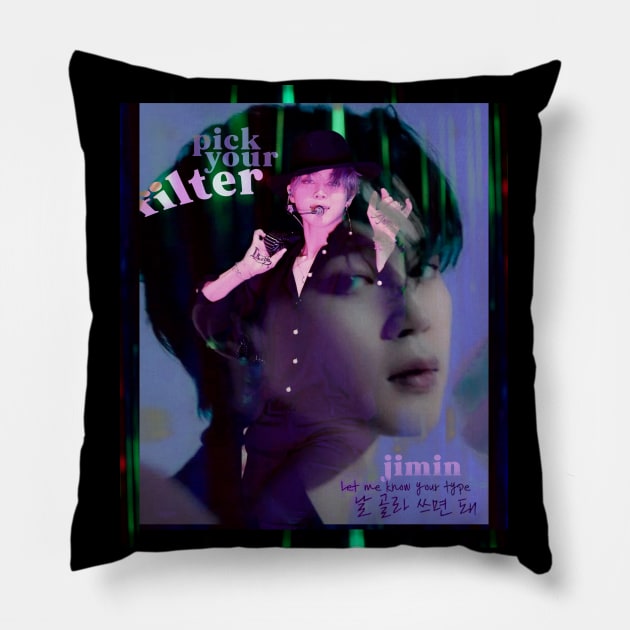 BTS JIMIN / FILTER Pillow by art.deiji