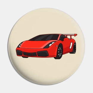 Sports car with airfoil illustration Pin