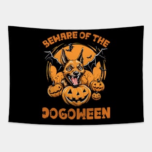 Beware the Dogoween Witch Pup! Tapestry