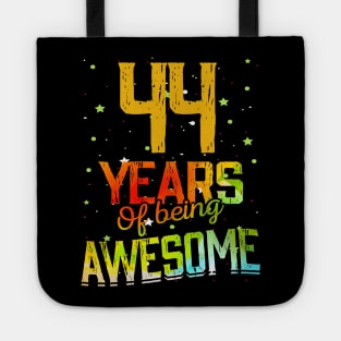44 Years Of Being Awesome Gifts 44th Anniversary Gift Vintage Retro Funny 44 Years Birthday Men Women Tote