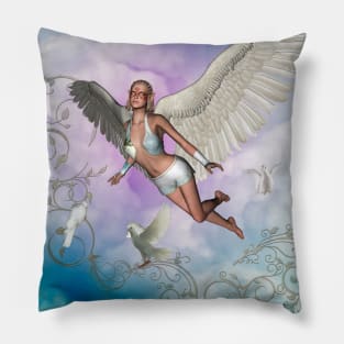 Wonderufl fairy with dove Pillow