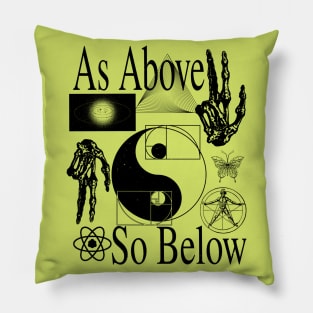 As Above So Below - Psychedelic Sacred Geometry Yin & Yang Pillow