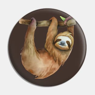 Sloth Watercolor Pin