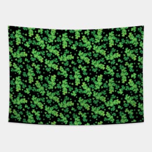 Green Irish Shamrocks Pattern Tapestry