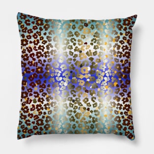 Colourful gradient unique flowers leopard stripes abstract modern 266 Pattern Pillow