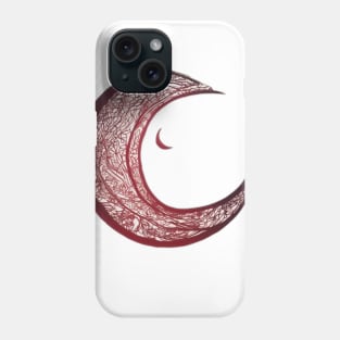 Crescent Moon Ruby Red Shadow Silhouette Anime Style Collection No. 318 Phone Case