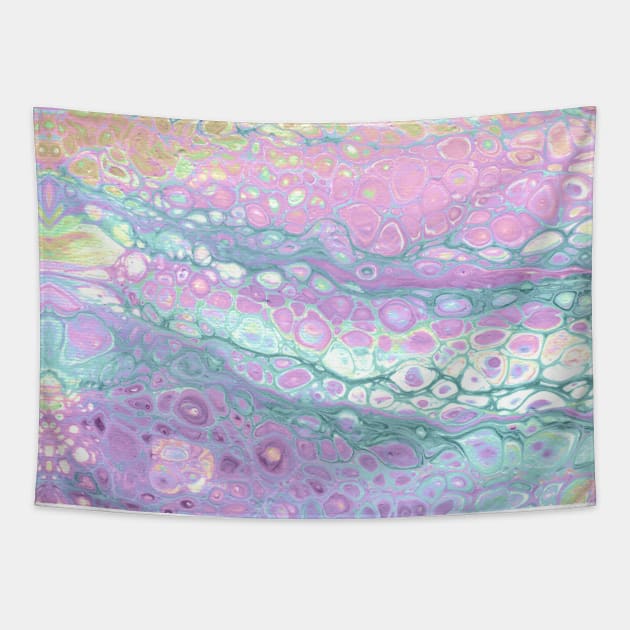 Acrylic Paint Pour in Pastel Colors Tapestry by thesnowwhyte