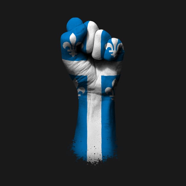 Flag of Quebec on a Raised Clenched Fist by jeffbartels