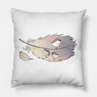 Feder mit Vogel Pillow