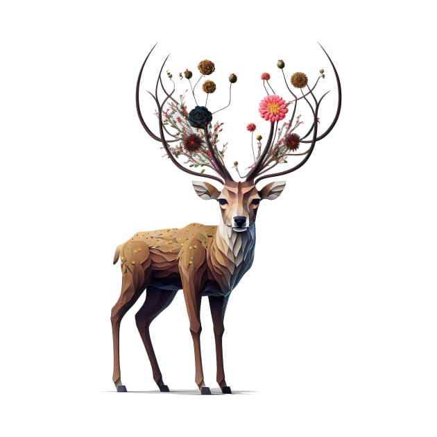 Flower on Deer by i2studio