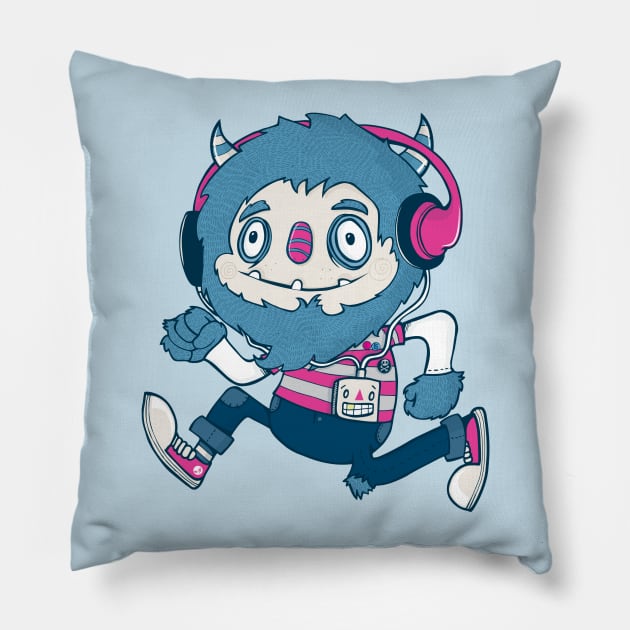 Funky Monster Beats Pillow by wotto