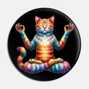 Rainbow Yogi Cat Pin