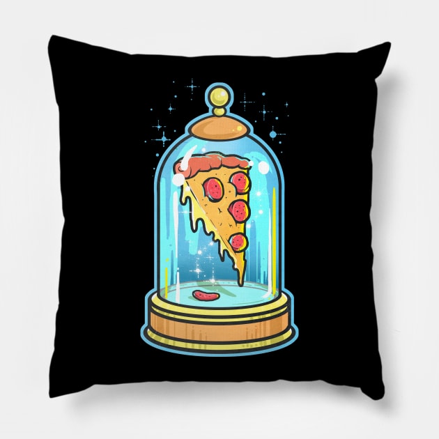 Pizza in a flask Pillow by NikKor