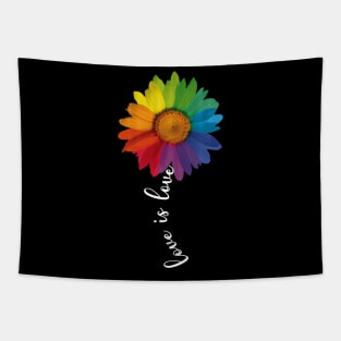 Love Is Love Rainbow Sunflower Lgbt Gay Lesbian Pride Shirt Tapestry