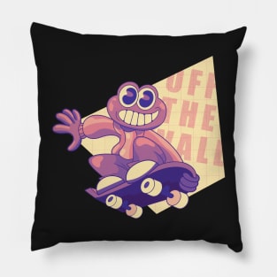 Frog on skateboard Pillow