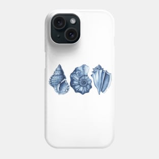 Blue watercolor seashells Phone Case