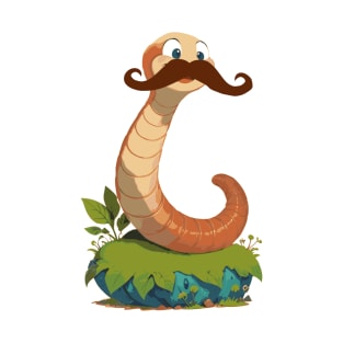 Mustache Worm T-Shirt