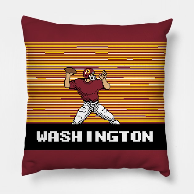 8-Bit Quarterback - Washington Pillow by The Pixel League