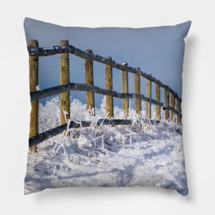 Fence Line in Winter. Pillow