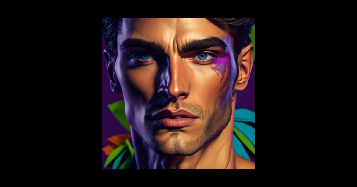 Portrait of a male model - Portrait - Sticker | TeePublic