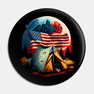 Adventure Awaits: Explore the Great Outdoors with Cool Hiking and Camping Motifs in the USA Pin