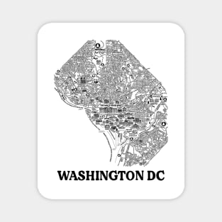 Washington DC Street Map Art Magnet