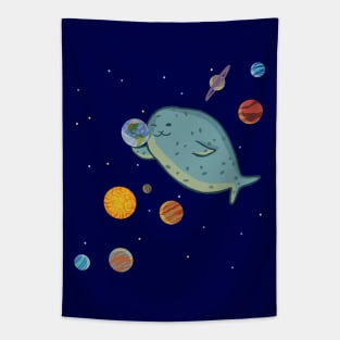 Space Seal Booping the Earth Tapestry