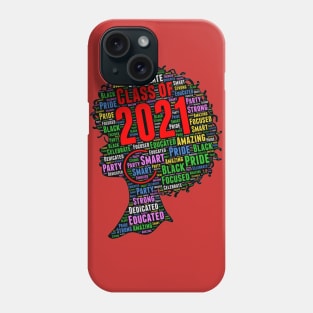 Class of 2021 Words in Afro Phone Case