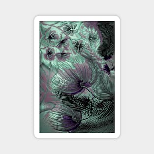 LARGE PASTEL ART DECO ABSTRACT FERNS FLOWERS AND TRIFFIDS Magnet