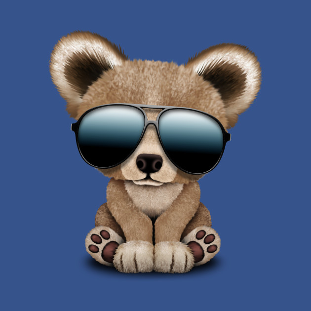 Disover Cute Baby Bear Wearing Sunglasses - Baby Bear - T-Shirt