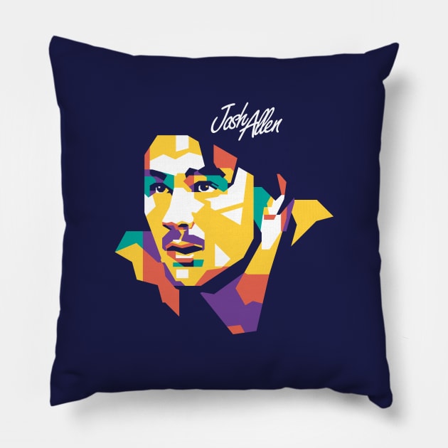 Josh Allen on WPAP art #1 Pillow by pentaShop