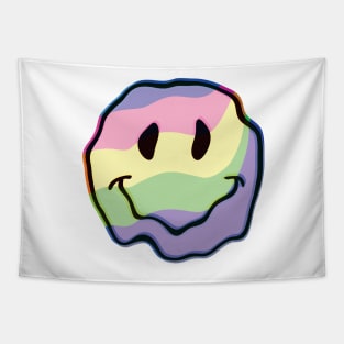 Colorful melting smiley face Tapestry