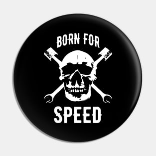 Born for Speed Motorcycle Skull Biker Pin