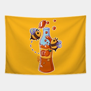 Orange Soda Bees Tapestry