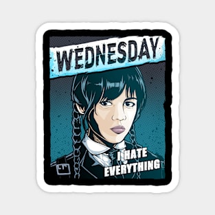 Wednesday I Hate Everything Artwork Magnet