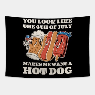 Makes Me Want A Hot Dog Funny Hot Dog Gift Tapestry