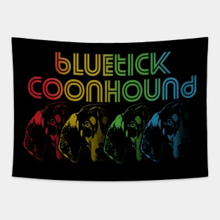 Cool Retro Groovy Bluetick Coonhound Dog Tapestry