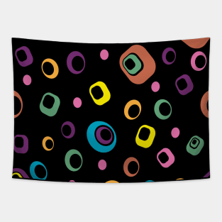 Black colourful pattern Tapestry