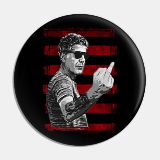 Anthony Bourdain-Middle Finger-Grunge Style Pin